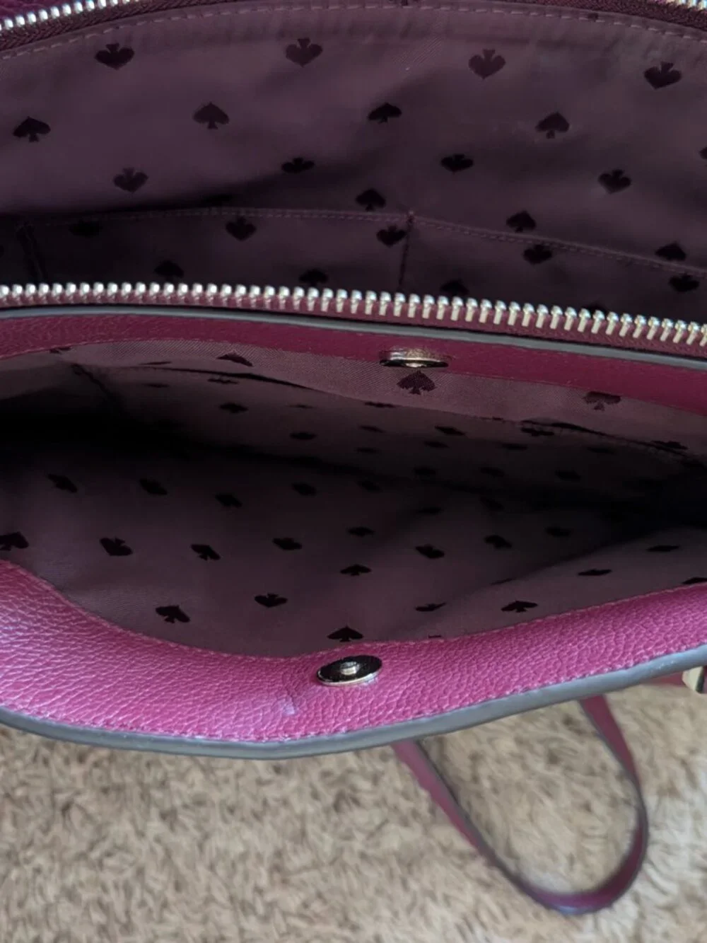 kate spade new york Burgundy Pebbled Money Tote